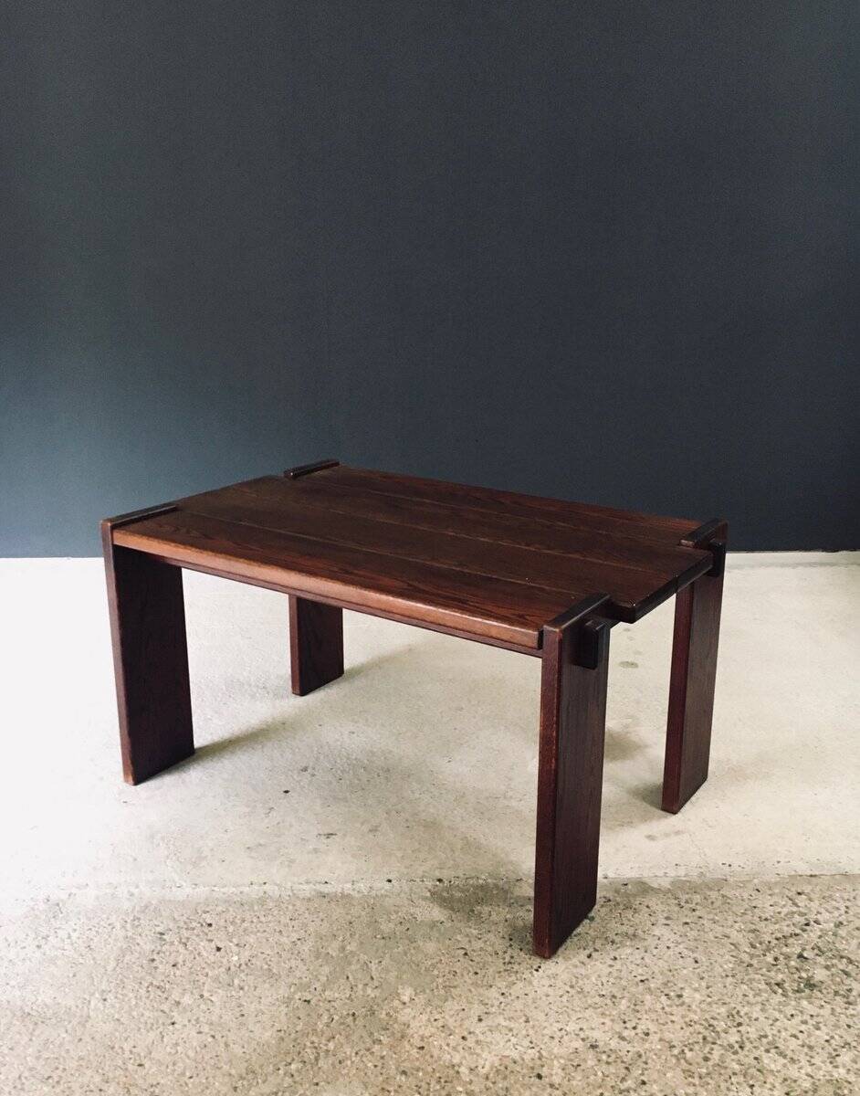 Constructivist Oak Dining Table, Belgium, 1960s