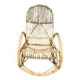 Rocking-chair rotin vintage