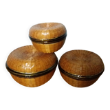 3 nesting baskets boxes in rattan or bamboo