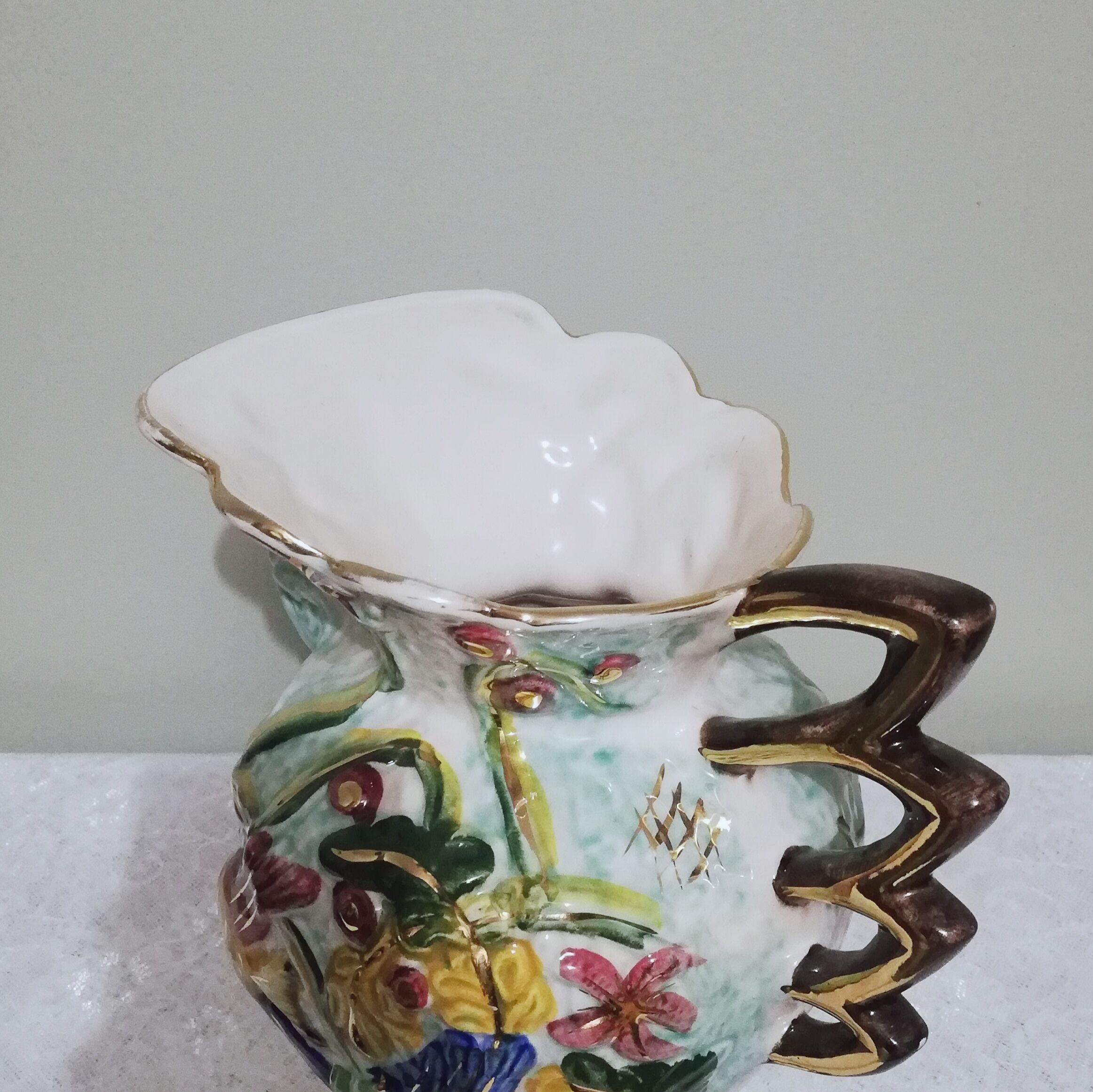 Ceramic pitcher vase signed Hubert Bequet