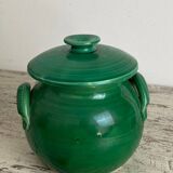 Large green ceramic candy box