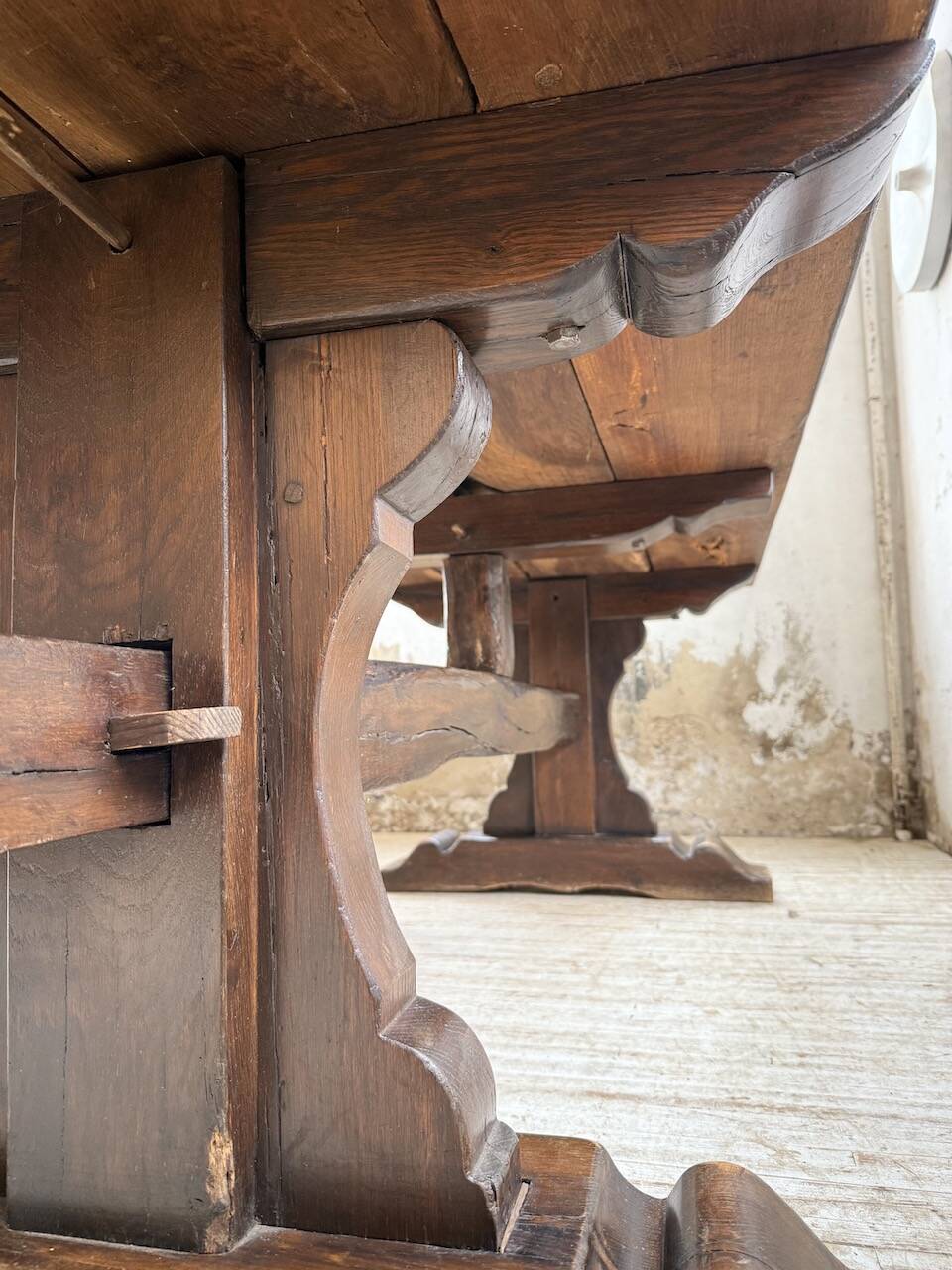 Table de monastère XXL en chêne, 19ème s.