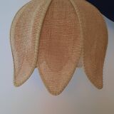 Tulip pendant light in natural fibers