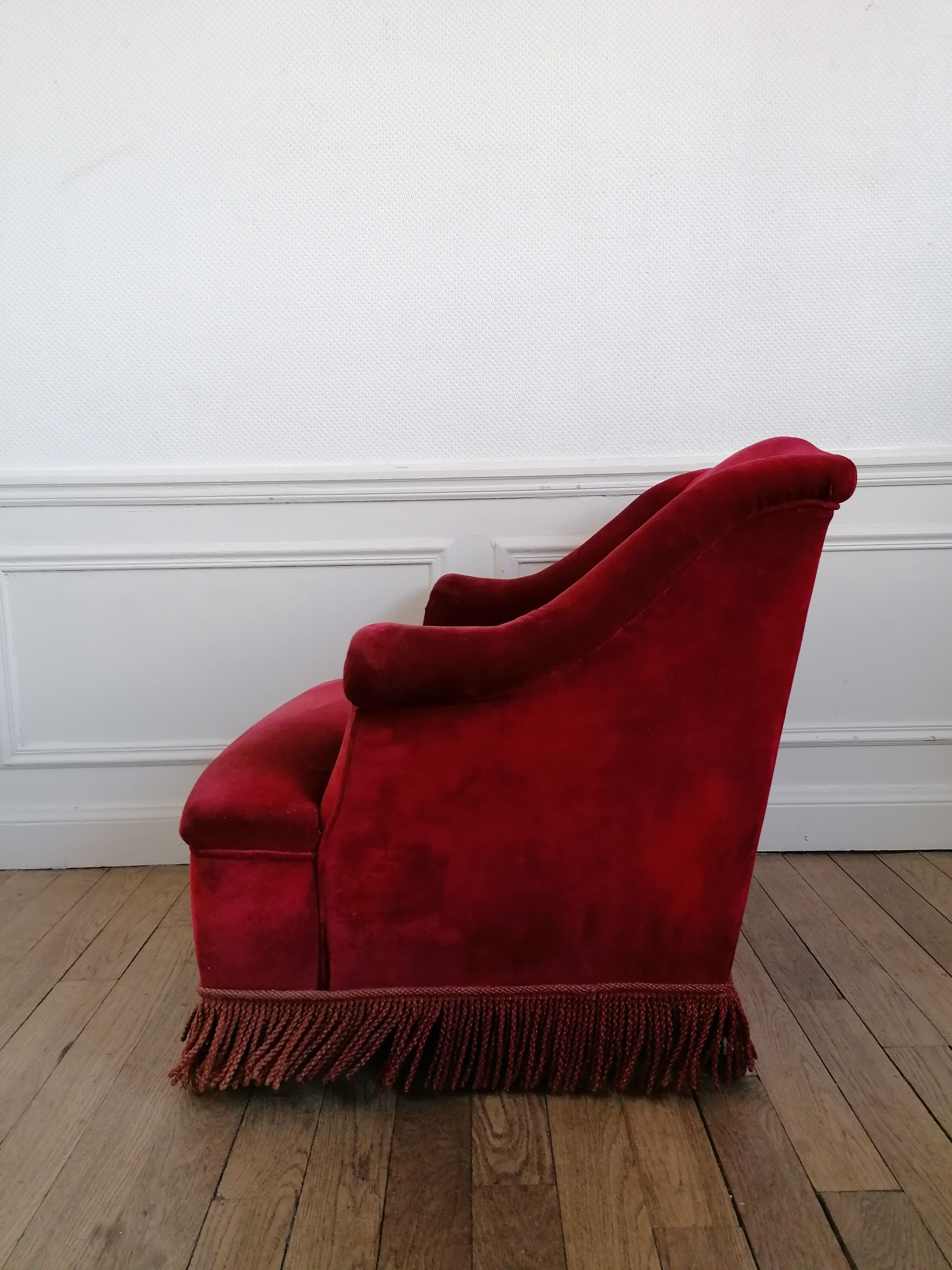 Red velvet armchair 40 years