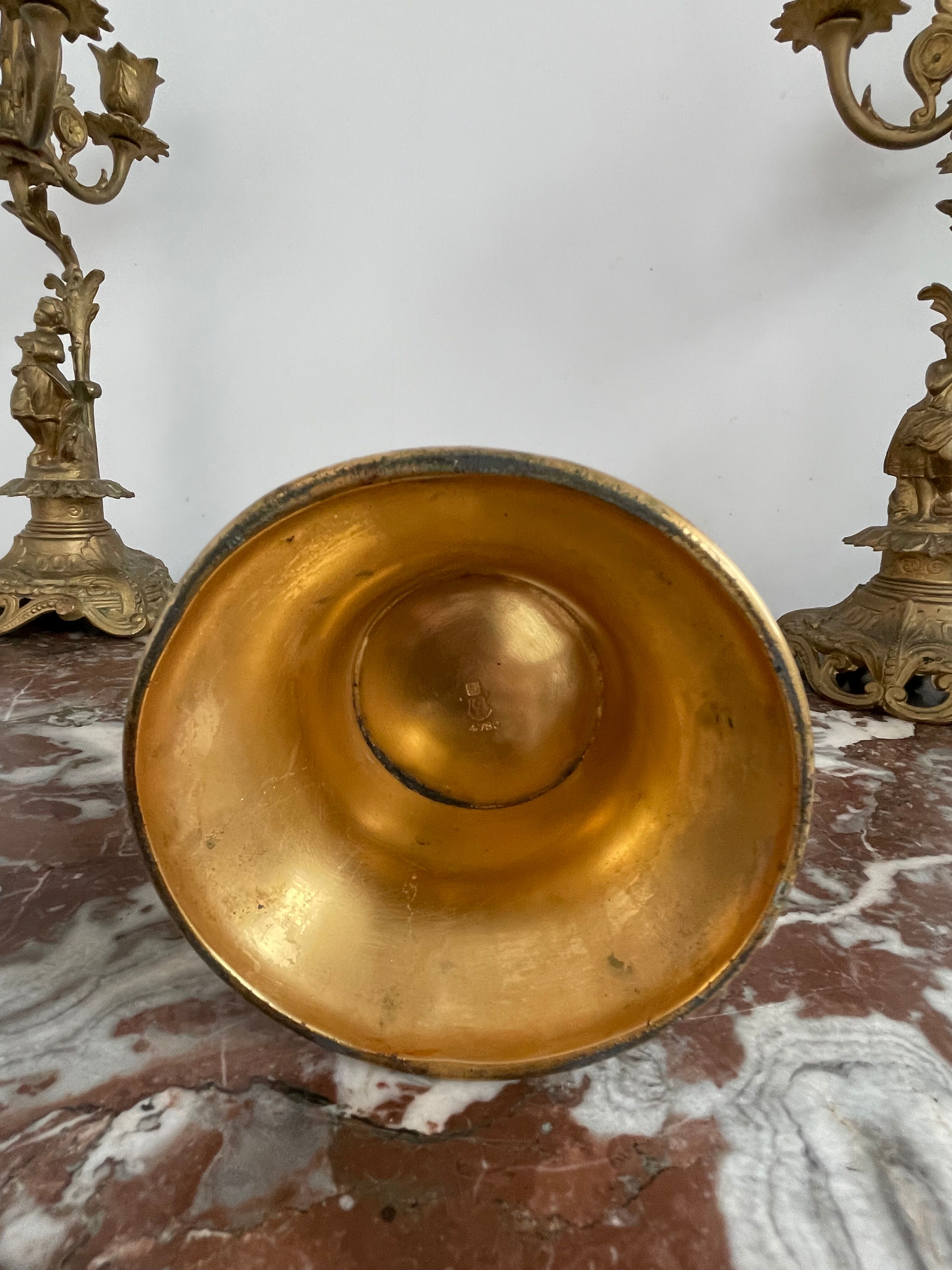 Antique, Gallia vase, Art Nouveau, French goldsmith Christofle, stamped, décor 4780, gilded