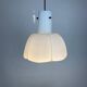 Frosted glass pendant in the shape of a white flower by Glashütte Limburg.