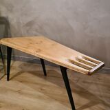 Scadinave coffee table in solid pine glued unsigned 100x35h 50