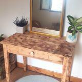 Side table, vintage solid wood desk