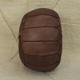 Pouf marocain en cuir Marron tabac