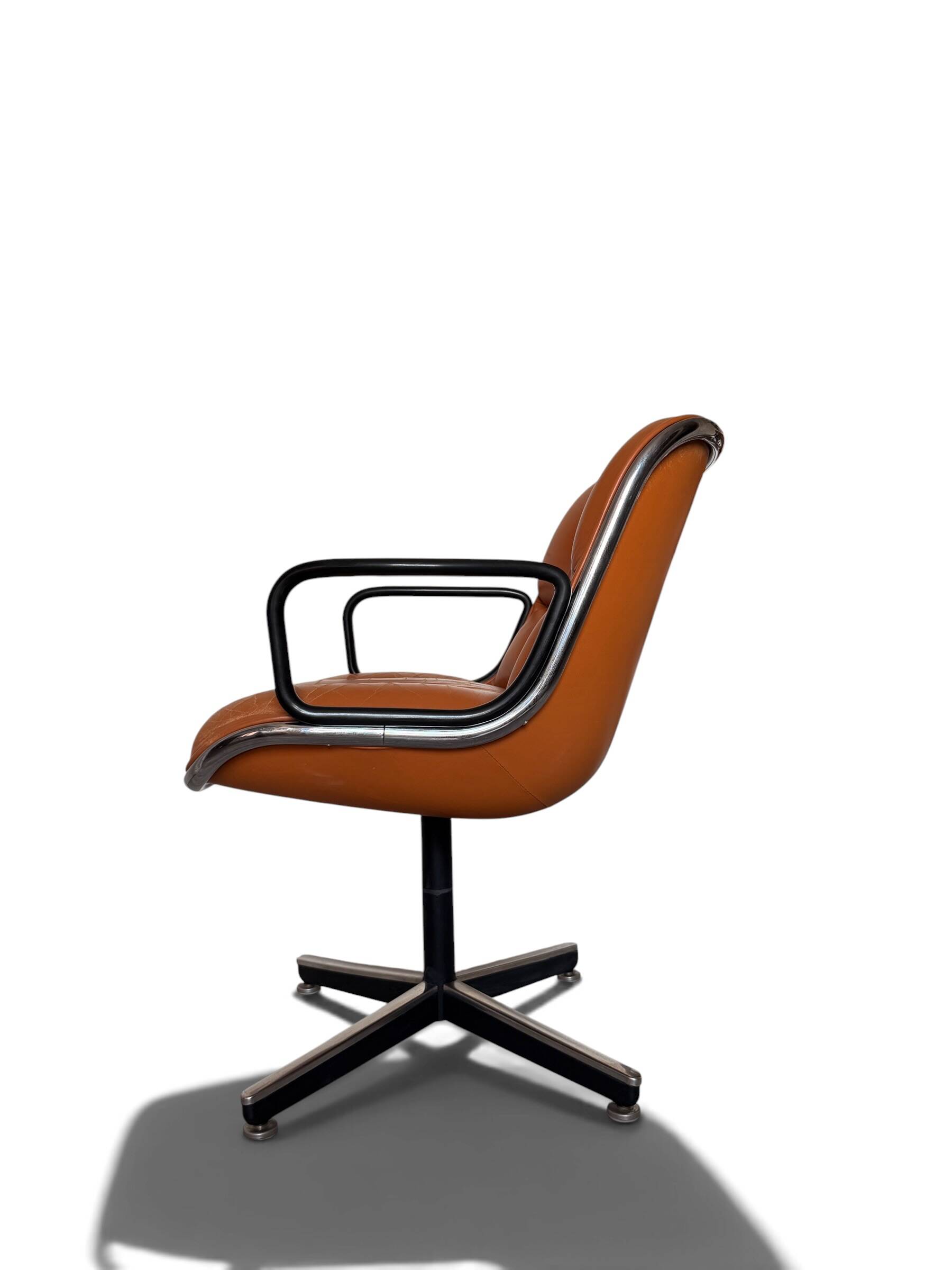 Charles Pollock Knoll Office Chair Patinated Camel Leather