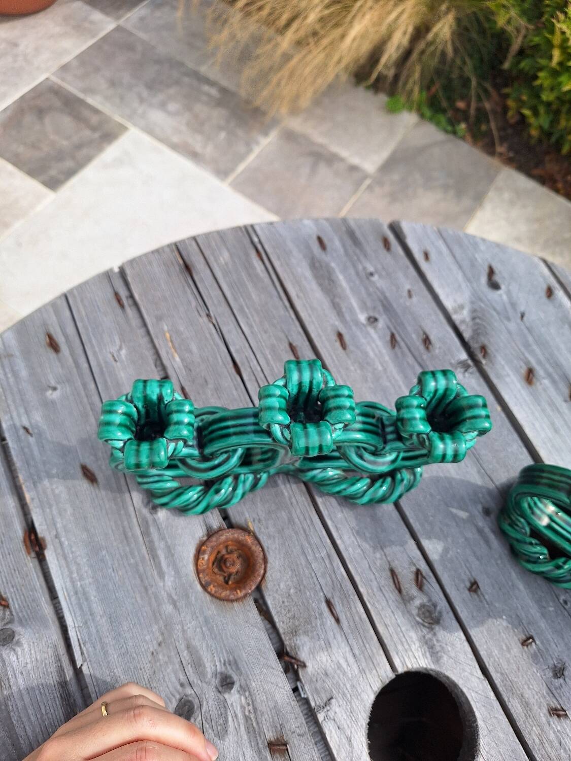 Pair of ceramic candlesticks