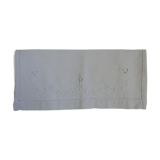 1950s embroidered linen towel holder
