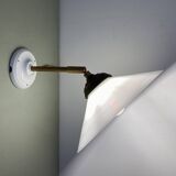 Vintage white opaline lampshade wall lamp