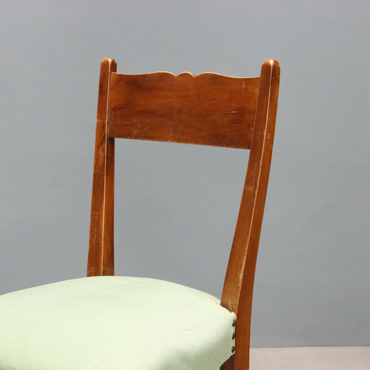 Chaises vintage en hêtre peint, tissu, design, Italie, années 1940-50