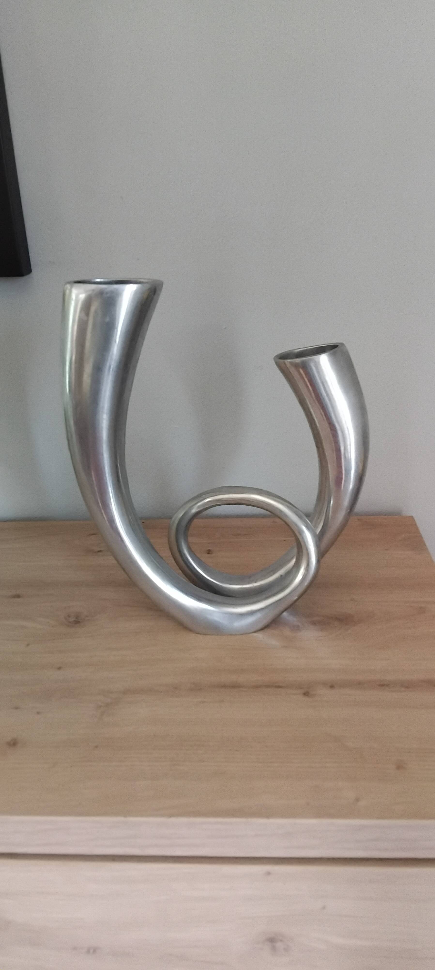 Vase soliflore Silea en aluminium, année 70-80