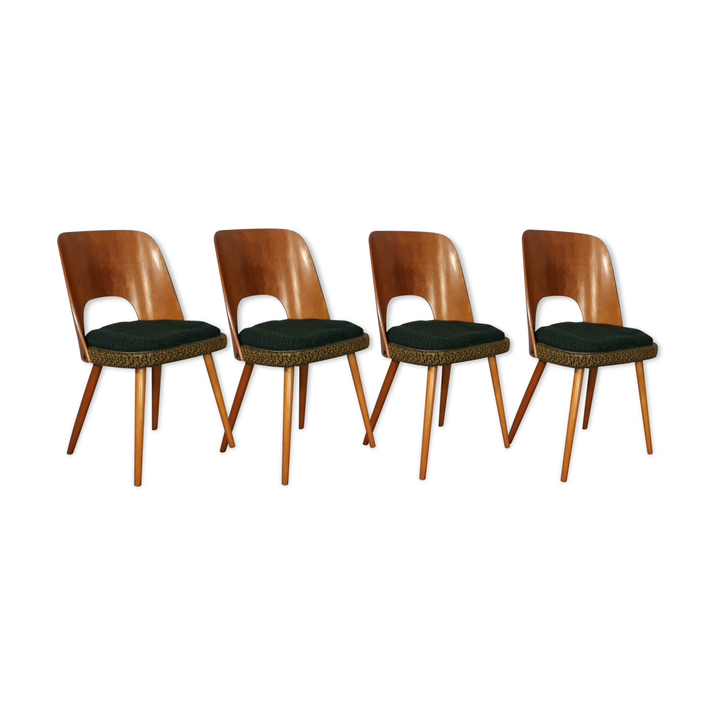 Set 4 chairs in beech Jirak Mid-Century Czechoslovakia 1960 s