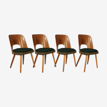 Set 4 chaises en hêtre Jirak Mid-Century Tchécoslovaque 1960s