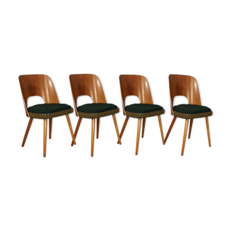 Set 4 chairs in beech Jirak Mid-Century Czechoslovakia 1960 s