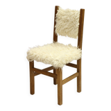 fur and wood chair