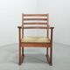 Rare fauteuil brutaliste en chêne Bas van Pelt avec assise en jonc tressé pour ma maison