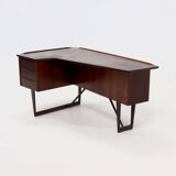 Rosewood Boomerang Desk by Peter Løvig Nielsen for Hedensted Møbelfabrik Denmark 1950s