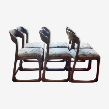 Set of 6 chairs baumann sled