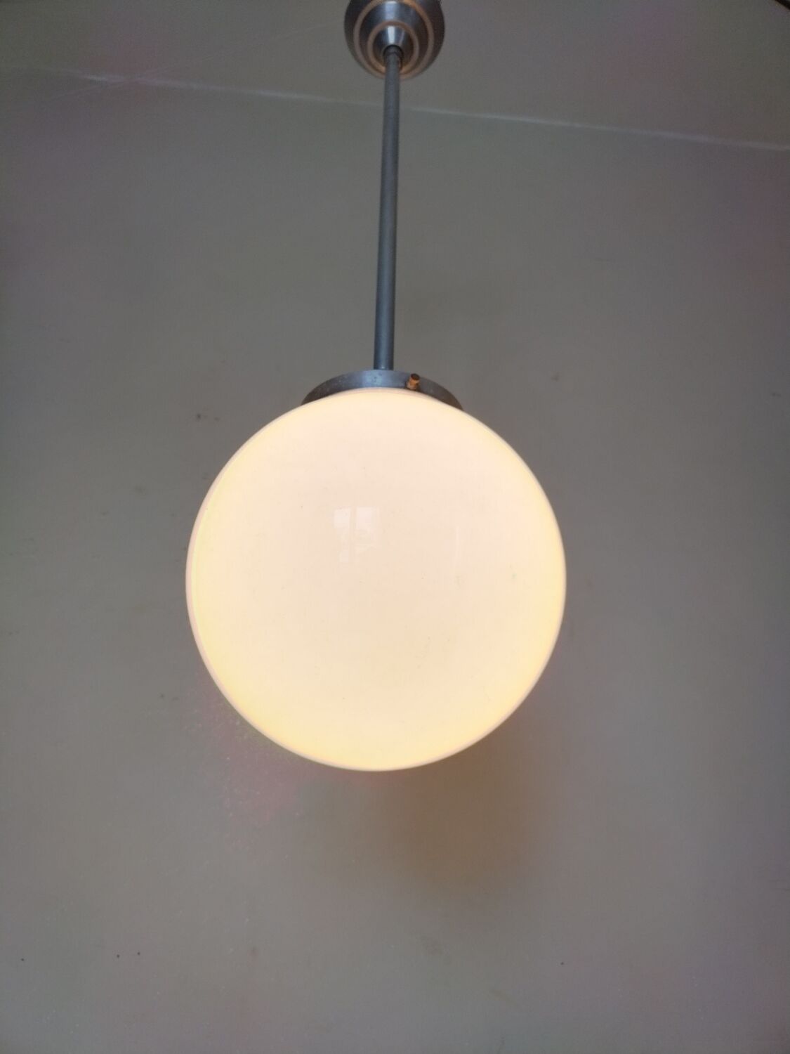 Pair suspensions ball opaline art deco