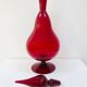 Large Empoli red blown glass carafe / Genie Bottle