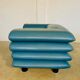 Chaise lounge suédoise vintage rétro en cuir turquoise