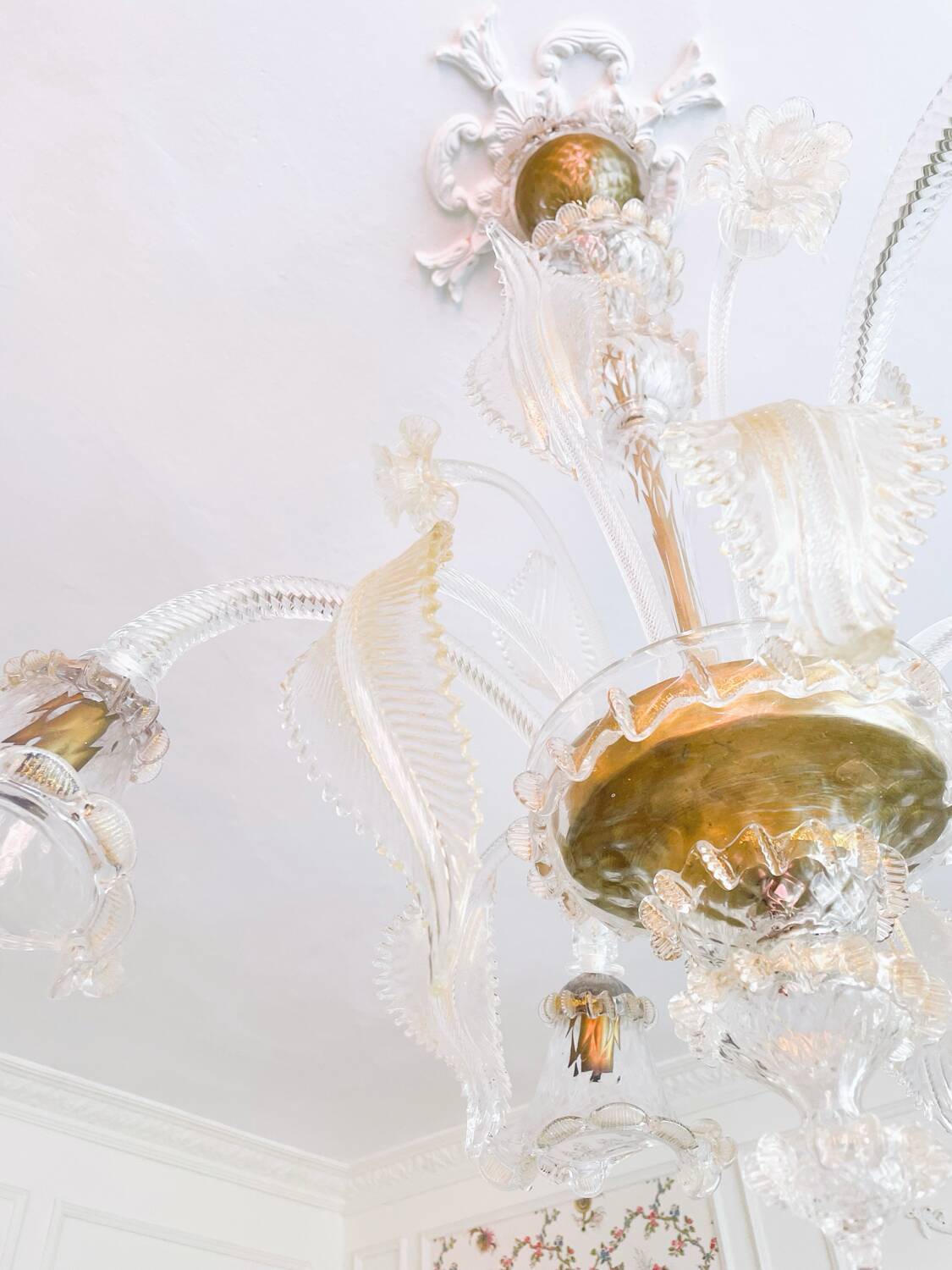 Grand lustre en verre de Murano – 5 bras tulipe