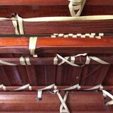 Suitcase in wicker and vintage bamboo