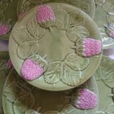 8 antique slip dessert plates