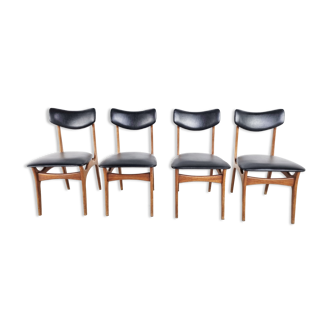 Set of 4 vintage dining chairs by Louis Van Teeffelen, 1960s