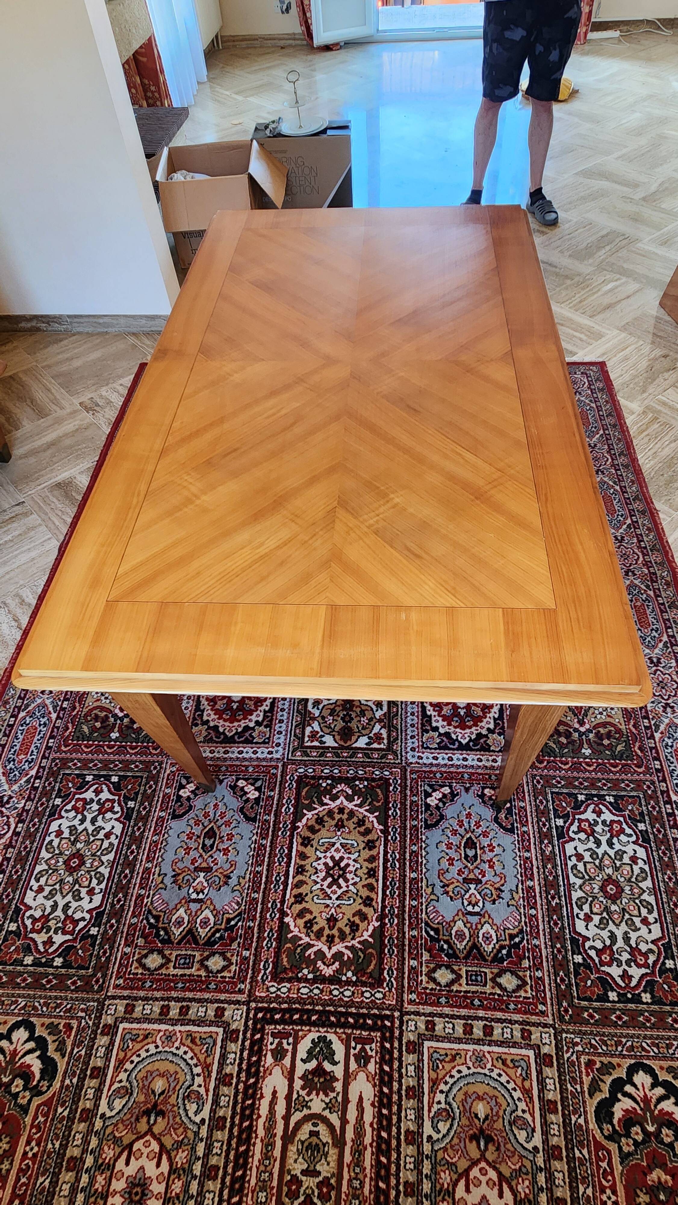 Beautiful sixties dining room table with 2 extensions, 1960s vintage