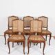 Series of 5 cane chairs, backs and seats, Louis XV style