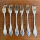 6 antique silver metal forks