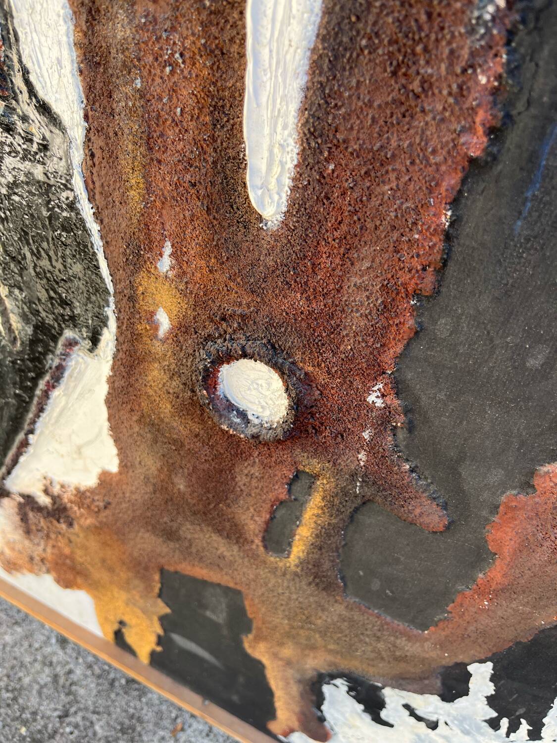 Brutalist table signed