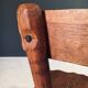 Rustic Alpine Hand-Carved Oak Chair, France, 1920s