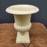 Cast iron garden vase cream white large