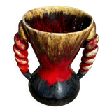 Vintage ceramic vase from Vallauris, signed JAC