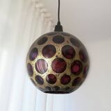 Space age vintage purple and gold large disco ceiling lamp