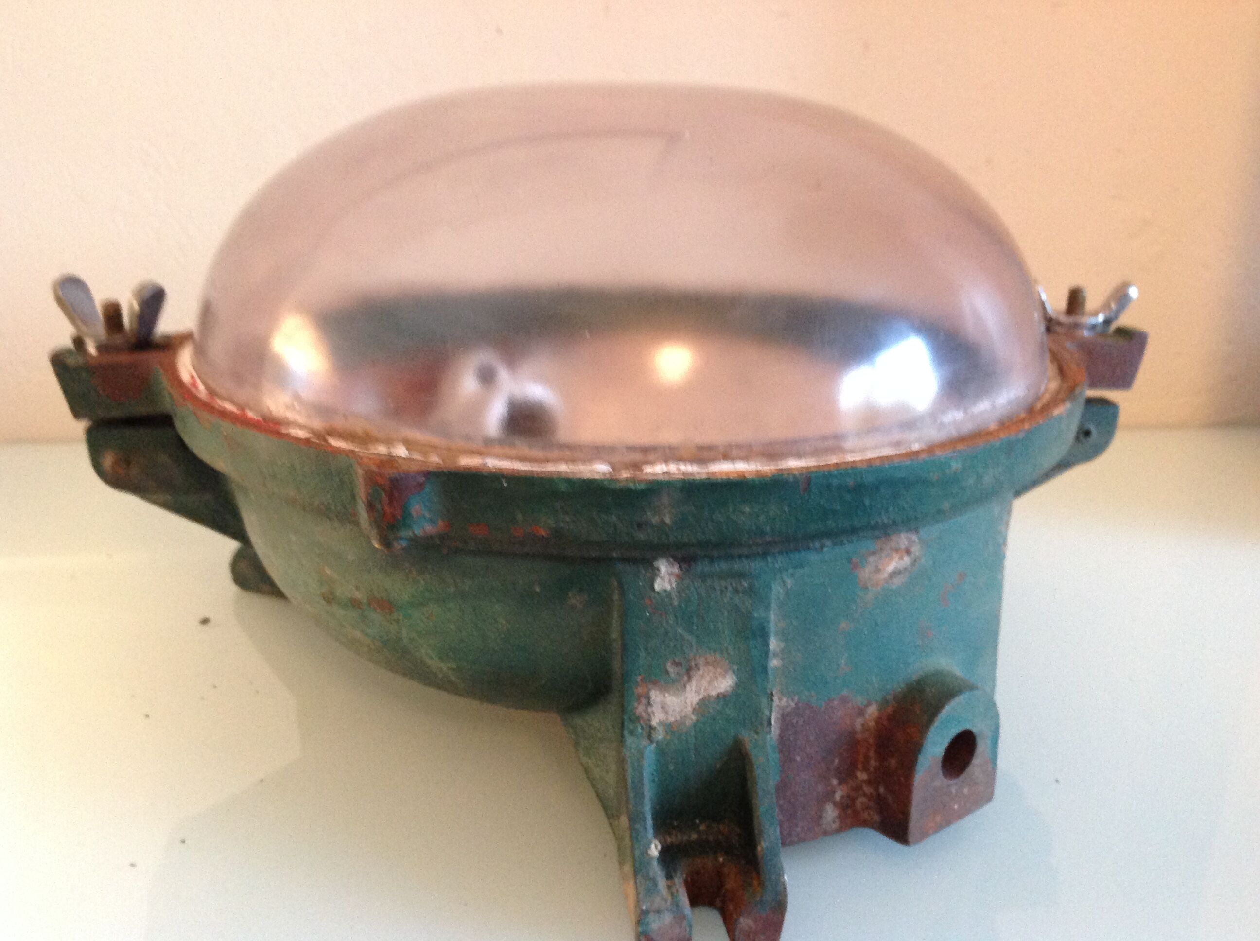 Ceiling lamp porthole cast iron industrial style / vintage 50s-60s