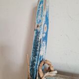 Old blue wooden ladder