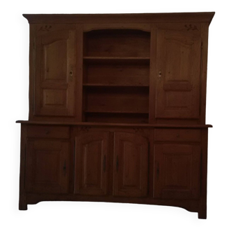 Rustic 2-body oak sideboard