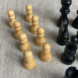 Carved wooden chess set