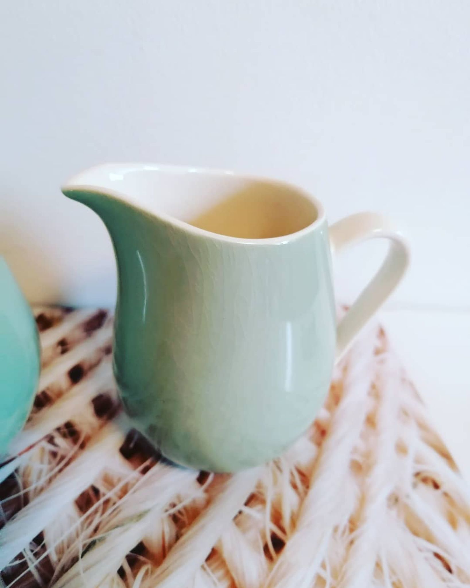 Pot à lait et sucrier vert amande vintage Villeroy et Boch