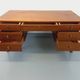 Double-sided executive desk sled legs vintage Scandinavian style in teak from the 60s