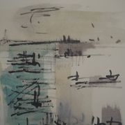 Jean rené bazaine: abstract composition - original signed lithograph