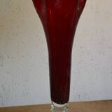 Red Murano glass vase