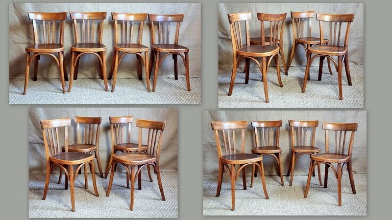 Set 4 chairs fischel bistro 30s/40s